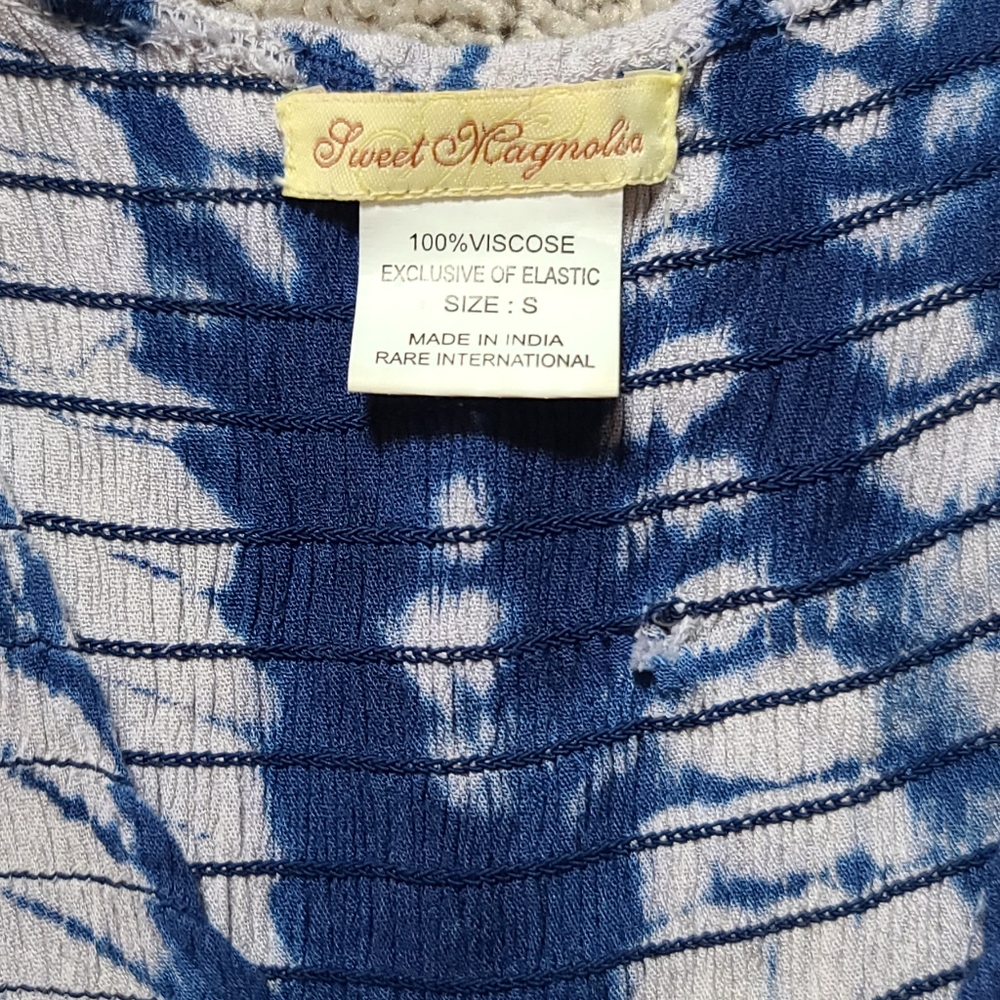Womens Blue White Tie Dye Dress S - Picture 6 of 7